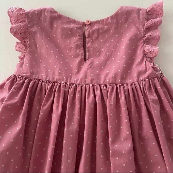 Mini Boden Girls 7-8 Pink Smocked Easter Dress Bunny Eggs Duck Sheep Spring - Picture 9 of 9